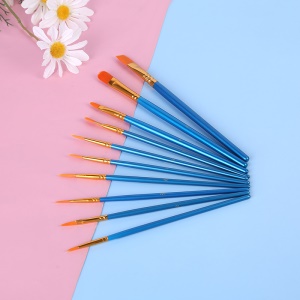 Ensemble de 10 pinceaux  de nylon bleu nacré