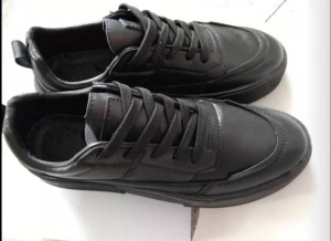 Chaussures pour hommes  à lacets, semelle en caoutchouc, augmentation de la taille, blanc/noir.