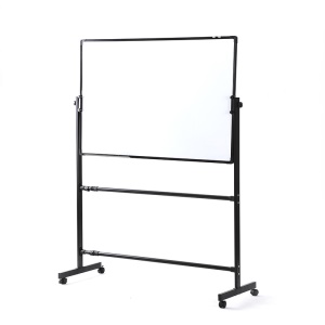 Tableau blanc magnétique double face avec support mobile cadre noir