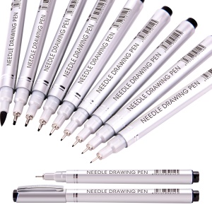 Superior MS-807A stylo noir étanche à 10 spécifications différentes de la pointe