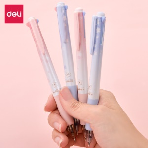 Deli S311 Stylo à bille rétractable à quatre couleurs 0.7 mm