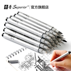 Superior MS-807A stylo noir étanche à 10 spécifications différentes de la pointe