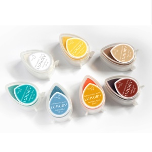 Boîtier d'encre pour empreinte 40 couleurs en forme de gouttelettes d'eau