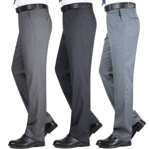 Pantalon costume homme droit ample taille haute