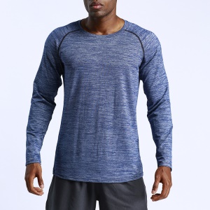 T-shirt sport homme à manches longues larges respirant à séchage rapide