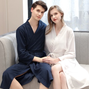 Peignoir de bain pour couple en polyester absorbant