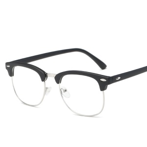 Lunettes plates demi-monture métal + PC