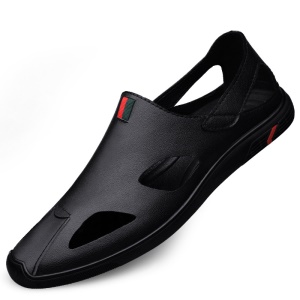 Sandales casual souple pour hommes en cuir de vache  semelle en caoutchouc