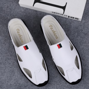 Sandales casual souple pour hommes en cuir de vache  semelle en caoutchouc