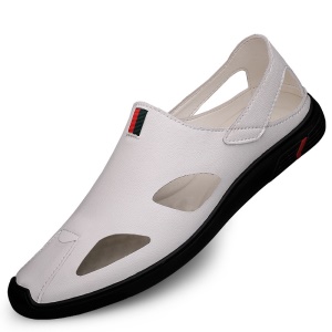 Sandales casual souple pour hommes en cuir de vache  semelle en caoutchouc