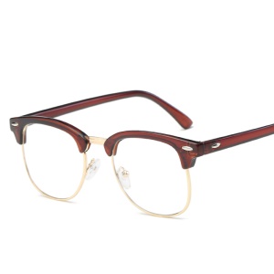 Lunettes plates demi-monture métal + PC