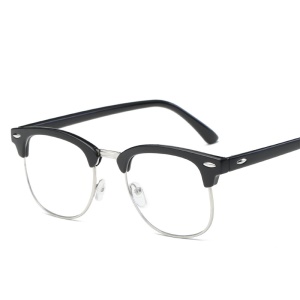Lunettes plates demi-monture métal + PC