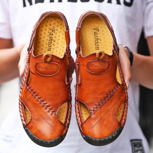 Sandales Homme  antidérapantes en cuir doux