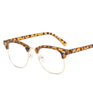 Lunettes plates demi-monture métal + PC