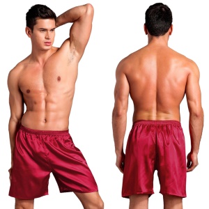 Pantalon de pyjama pour homme court en soie torsadée