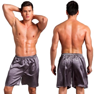 Pantalon de pyjama pour homme court en soie torsadée