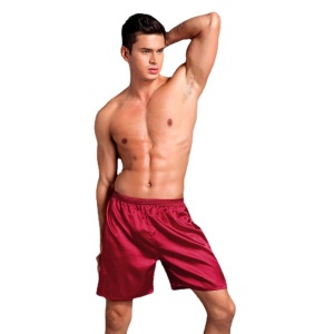 Pantalon de pyjama pour homme court en soie torsadée