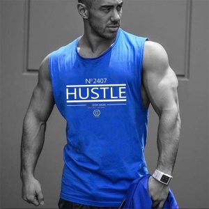 Débarteur de sport pour homme sans manches coton pour gym musculation