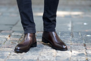 Bottes en cuir véritable pour hommes