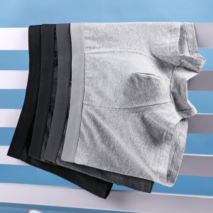 Sous-vêtements pour hommes en coton taille moyenne antibactérien et respirant