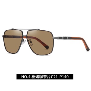Lunettes de soleil polarisées pour hommes Monture en métal TAC