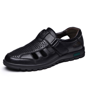 Sandales en cuir véritable  légère et antidérapante semelle en caoutchouc pour hommes