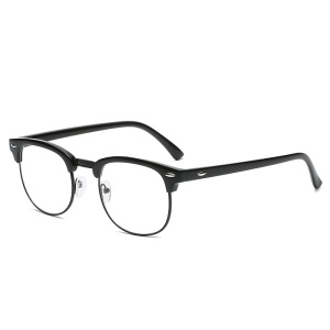 Lunettes plates demi-monture métal + PC
