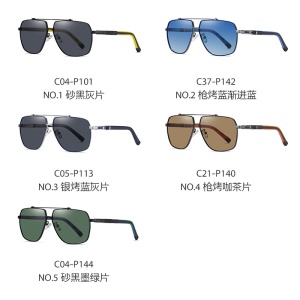Lunettes de soleil polarisées pour hommes Monture en métal TAC