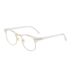 Lunettes plates demi-monture métal + PC