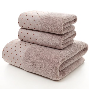 Ensemble de trois pièces de serviettes de bain en coton (1 * serviettes de bain + 2 * serviettes)