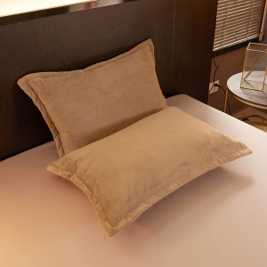 Ensemble de 2 pièces de taie d'oreiller en flanelle avec fermeture éclair 48 * 74cm