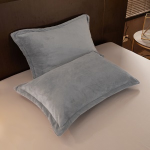 Ensemble de 2 pièces de taie d'oreiller en flanelle avec fermeture éclair 48 * 74cm