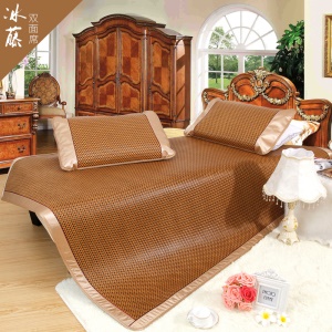Ensemble de trois pièces de tapis de couchage traditionnel chinois (1*coussin de surmatelas + 2 * coussins pour oreiller) pliable à double face respirant et lisse