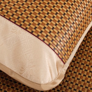 Ensemble de trois pièces de tapis de couchage traditionnel chinois (1*coussin de surmatelas + 2 * coussins pour oreiller) pliable à double face respirant et lisse