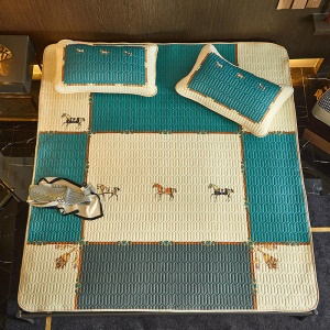 Ensemble de trois pièces de coussin de surmatelas en latex (1 *coussin de surmatelas + 2 * tapis pour oreiller) pliable