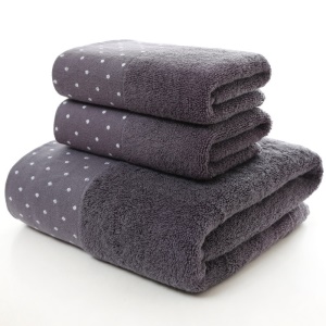 Ensemble de trois pièces de serviettes de bain en coton (1 * serviettes de bain + 2 * serviettes)