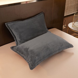Ensemble de 2 pièces de taie d'oreiller en flanelle avec fermeture éclair 48 * 74cm