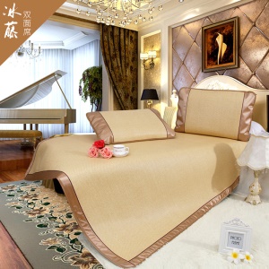 Ensemble de trois pièces de tapis de couchage traditionnel chinois (1*coussin de surmatelas + 2 * coussins pour oreiller) pliable à double face respirant et lisse