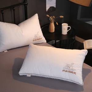 Oreiller en coton plume de soie remplie de haute élasticité pelucheuse 48 * 74cm