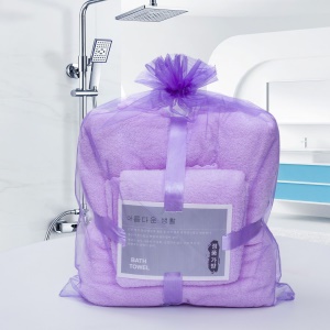 Ensemble de serviettes en velours de corail (1 * serviette + 1 * serviette de bain) doux et absorbant
