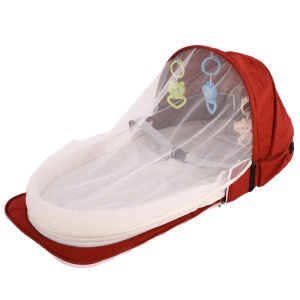 Lit pour bébé avec moustiquaire anti-pression pliable