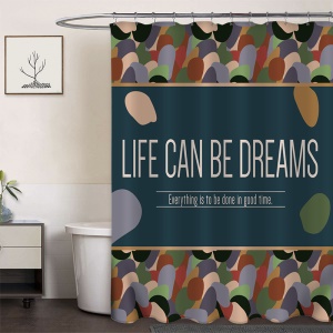 Rideau de douche en polyester imprimé imperméable et résistant à la moisissure 180 * 180cm