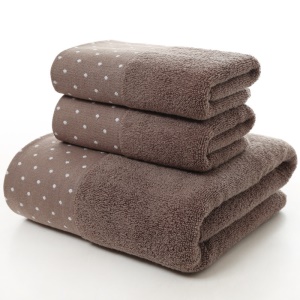 Ensemble de trois pièces de serviettes de bain en coton (1 * serviettes de bain + 2 * serviettes)