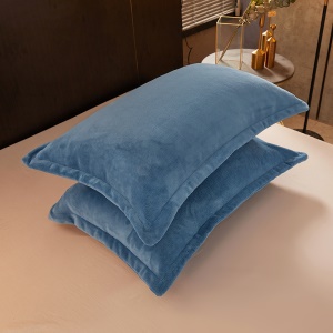 Ensemble de 2 pièces de taie d'oreiller en flanelle avec fermeture éclair 48 * 74cm