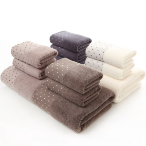 Ensemble de trois pièces de serviettes de bain en coton (1 * serviettes de bain + 2 * serviettes)