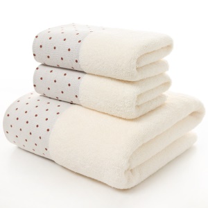 Ensemble de trois pièces de serviettes de bain en coton (1 * serviettes de bain + 2 * serviettes)