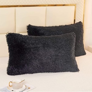 Taie d'oreiller rectangulaire en peluche