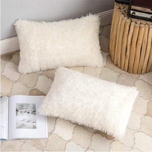 Taie d'oreiller rectangulaire en peluche