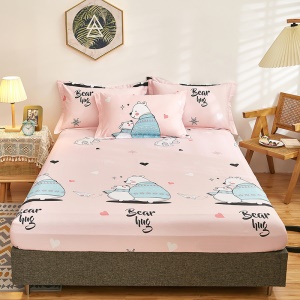 Ensemble de draps  en coton (drap + taies d'oreiller) imprimé sergé