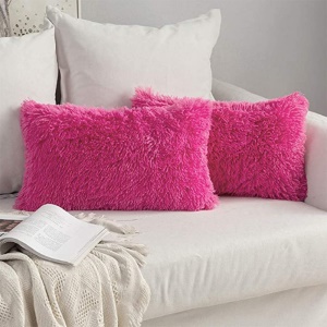 Taie d'oreiller rectangulaire en peluche